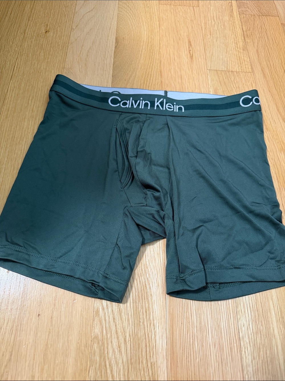 Calvin Klein Olive Green Modal Boxer Briefs with Logo Waistband